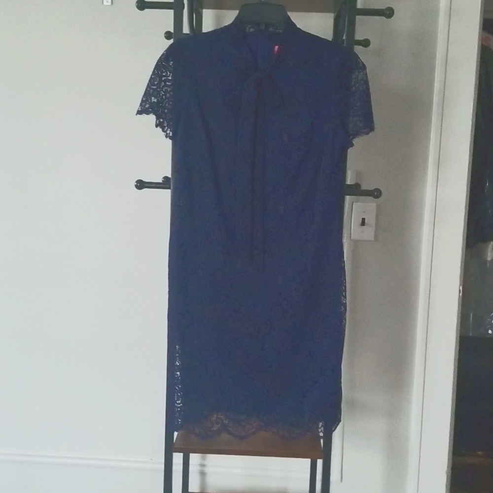 Navy Blue Lace Dress